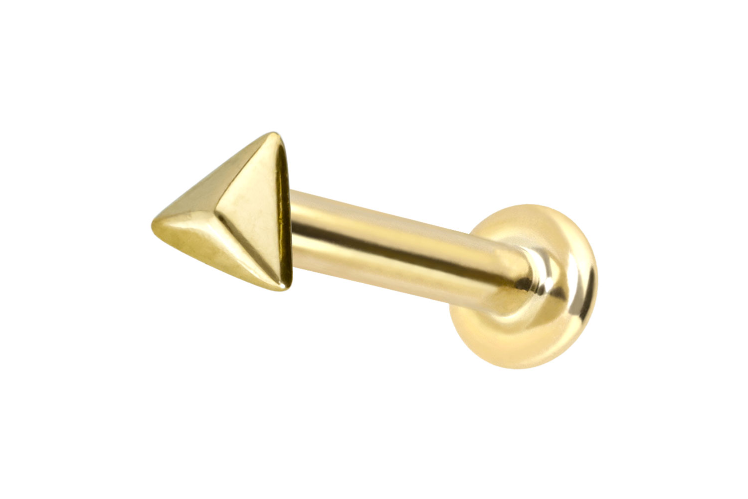 14 Karat Gold Labret Piercing mit Innengewinde PYRAMIDE